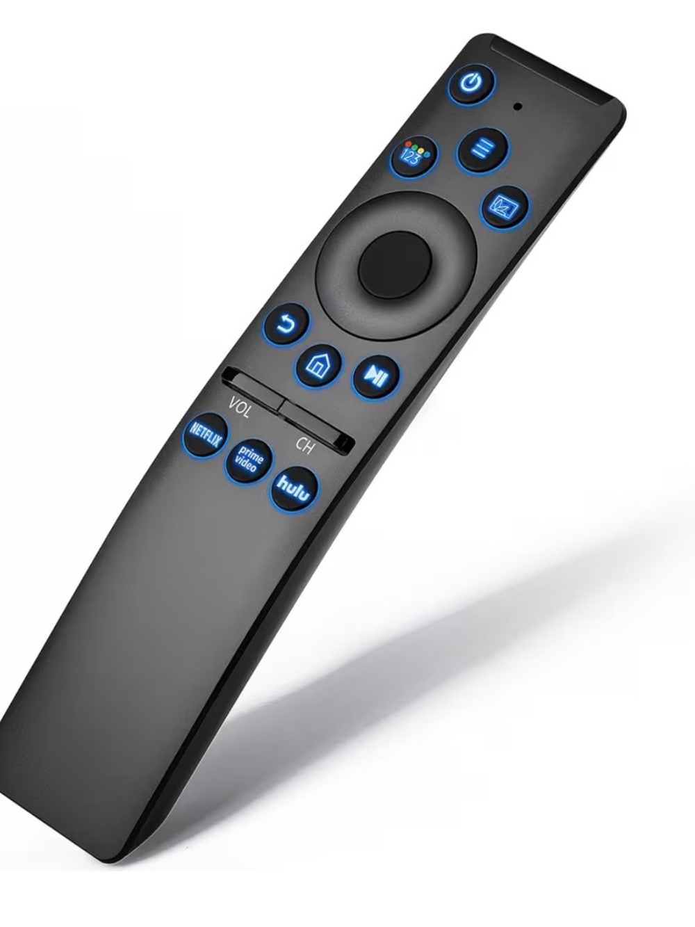 Black Smart TV Voice Remote - Compatible Streaming Controller for Samsung TVs